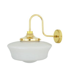 Anath Bathroom Swan Neck Wall Light Polished Brass IP44
