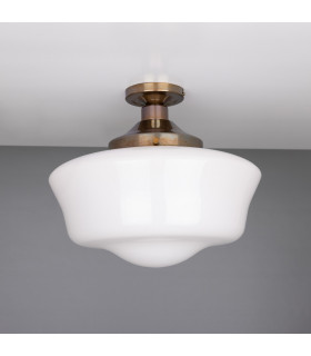 Schoolhouse Globe Ceiling Light Antique Brass-1