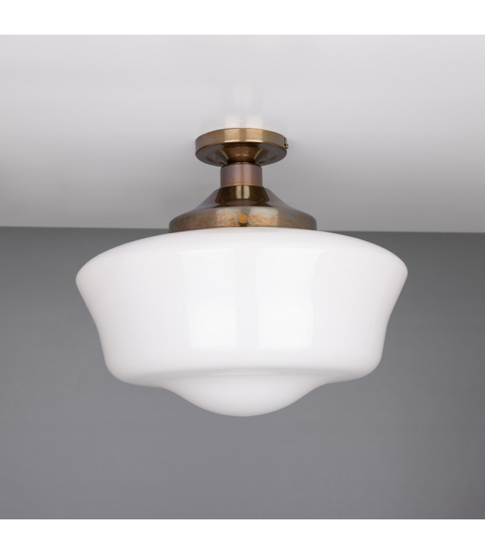 Schoolhouse Globe Ceiling Light Antique Brass-1