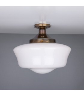 Schoolhouse Globe Ceiling Light Antique Brass-2