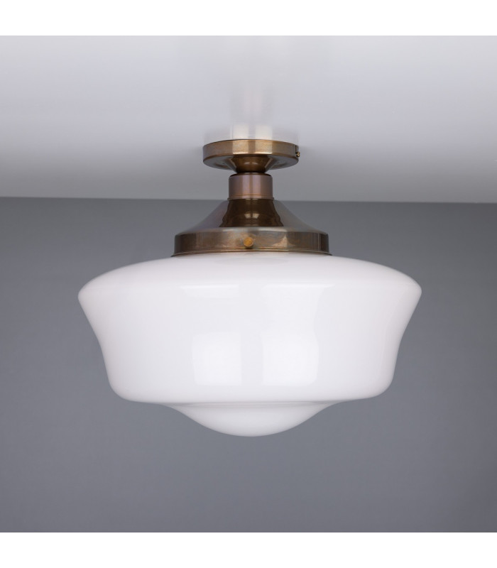Schoolhouse Globe Ceiling Light Antique Brass-2