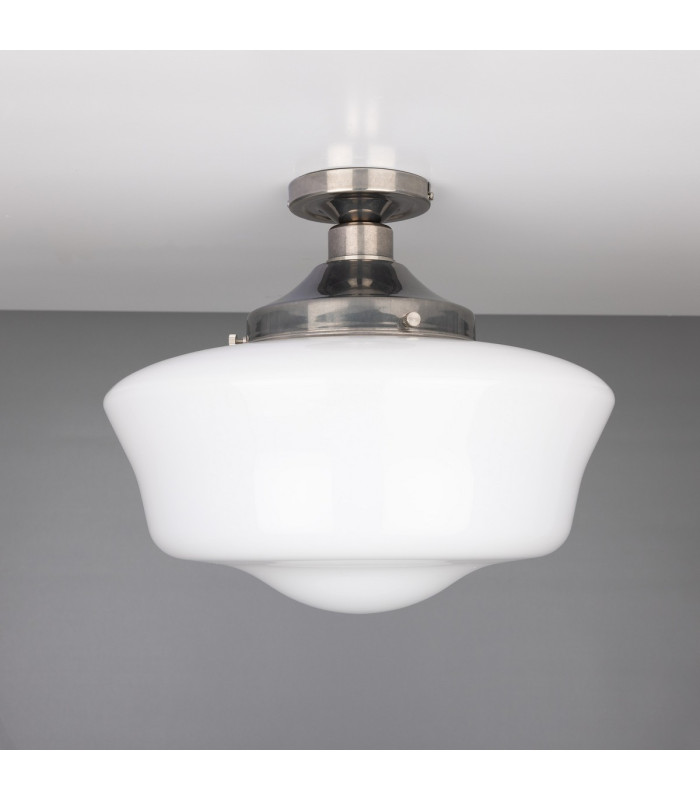 Schoolhouse Globe Ceiling Light Antique Silver-1