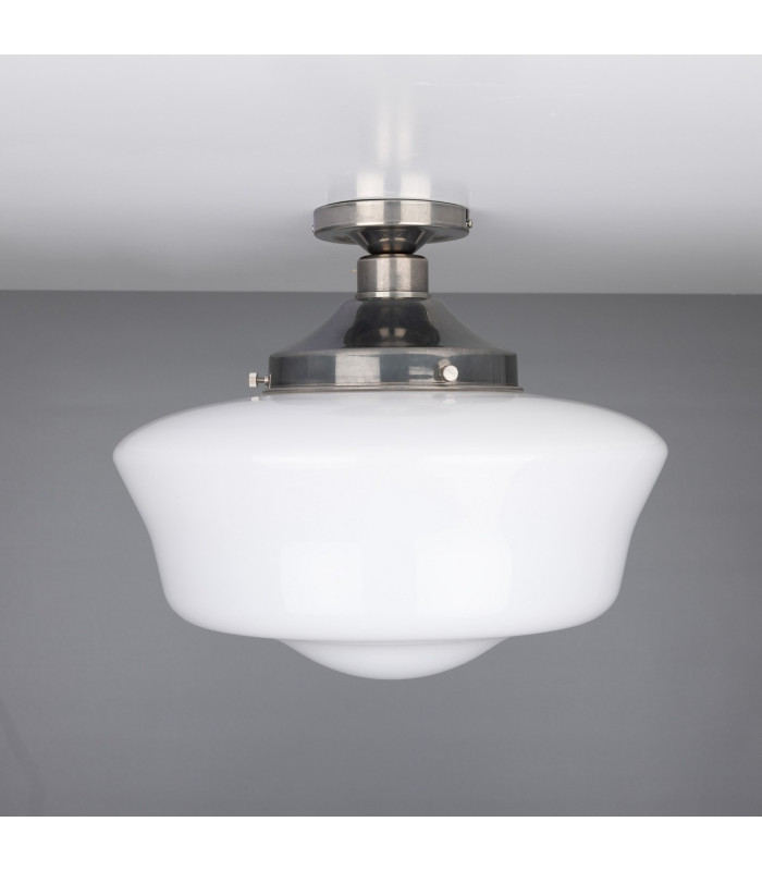Schoolhouse Globe Ceiling Light Antique Silver-2