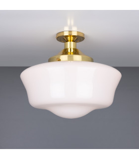 Schoolhouse Globe Ceiling Light Polished Brass-1