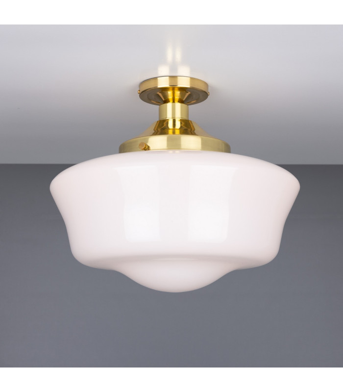 Schoolhouse Globe Ceiling Light Polished Brass-1