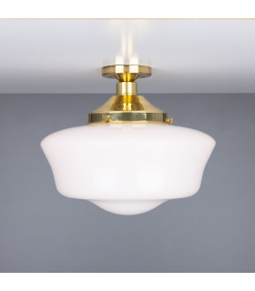 Schoolhouse Globe Ceiling Light Polished Brass-2