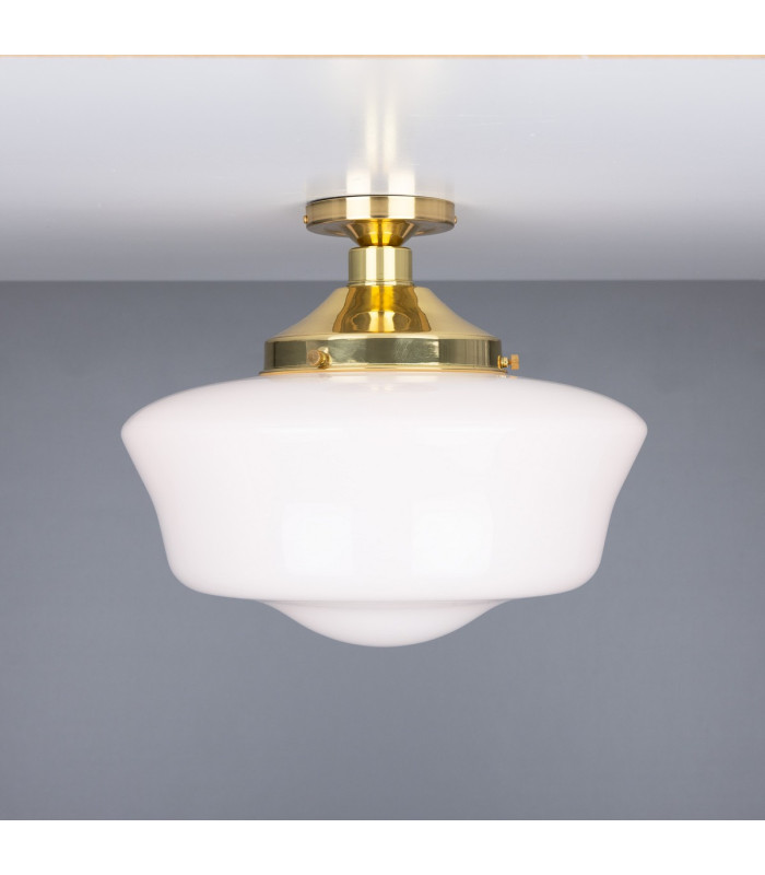 Schoolhouse Globe Ceiling Light Polished Brass-2