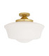 Schoolhouse Globe Ceiling Light Satin Brass