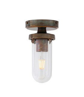Oregon-B Outdoor Ceiling Light Antique Brass Clear Glass IP65