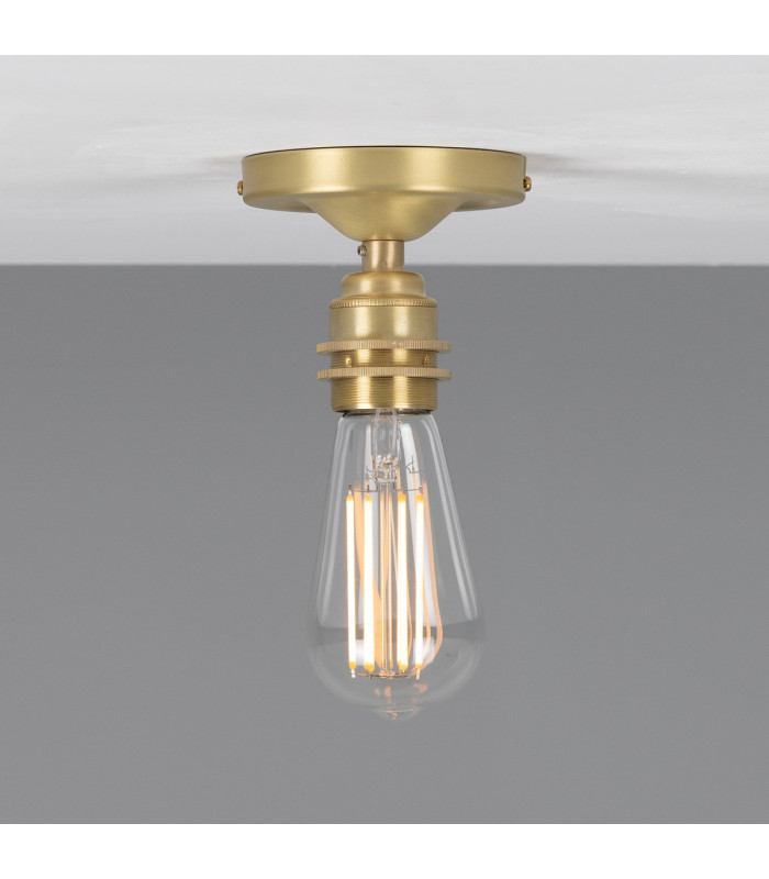 Bexter Vintage Flush Ceiling Light Satin Brass-1