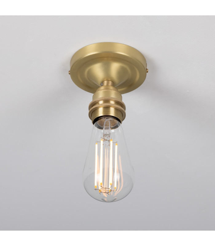 Bexter Vintage Flush Ceiling Light Satin Brass-3