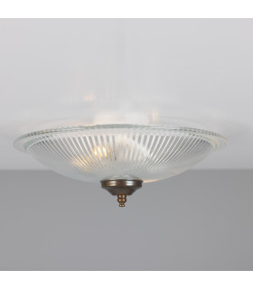 Nicosa Shallow Halophane Light Antique Brass