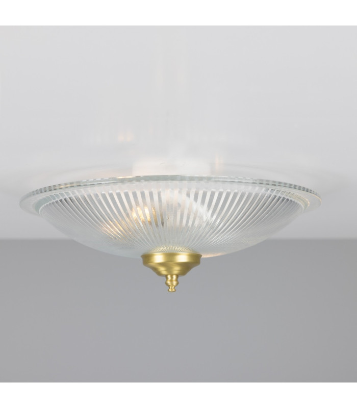 Nicosa Shallow Halophane Light Satin Brass-1