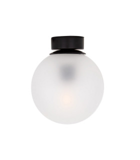 Venice Globe Ceiling Light Matt Black Frosted-1