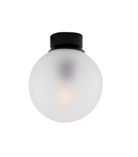 Venice Globe Ceiling Light Matt Black Frosted-2