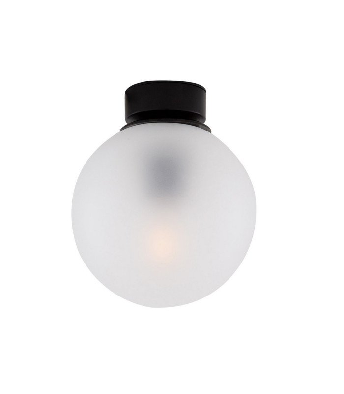 Venice Globe Ceiling Light Matt Black Frosted-2