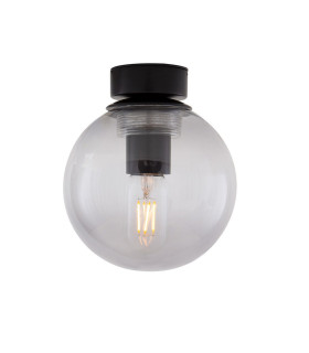 Venice Globe Ceiling Light Matt Black Smoked-1