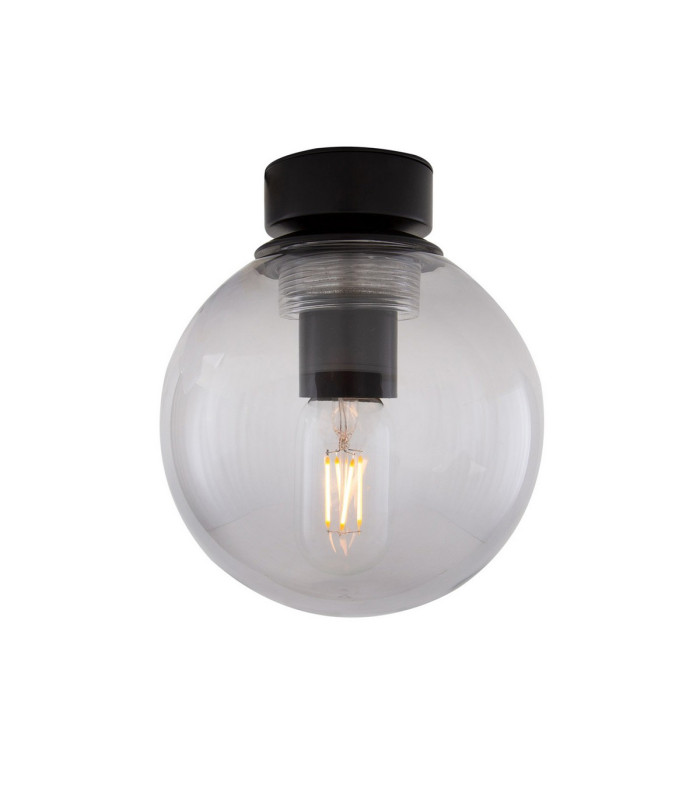 Venice Globe Ceiling Light Matt Black Smoked-2