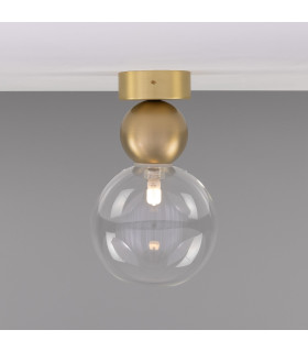 Helena Globe Ceiling Light Satin Brass Clear-1