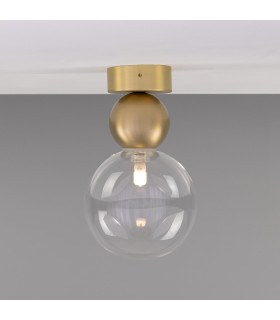 Helena Globe Ceiling Light Satin Brass Clear-2