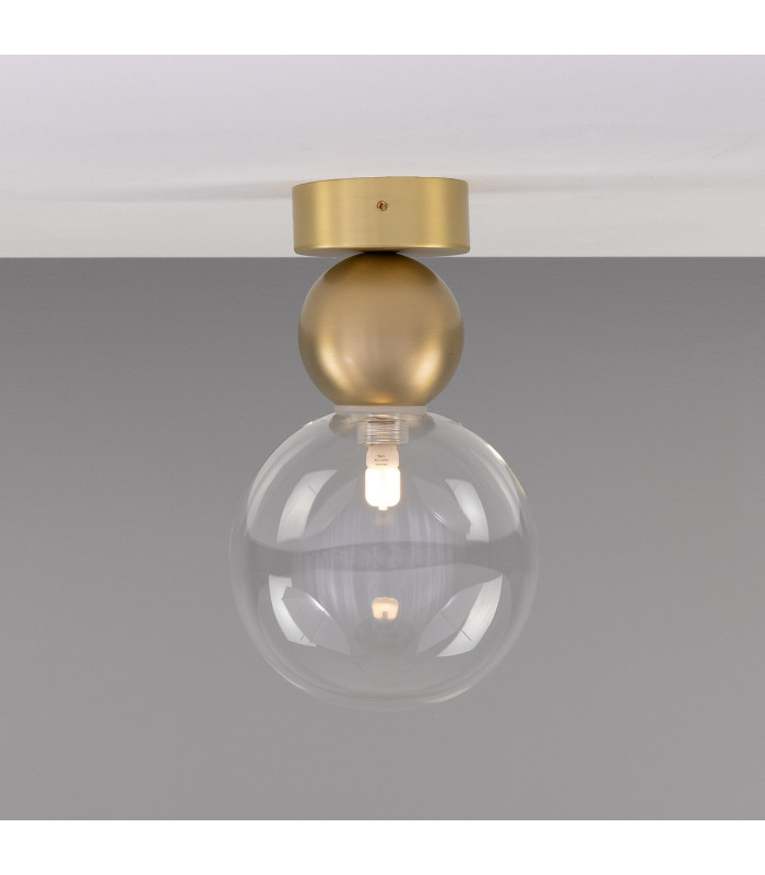 Helena Globe Ceiling Light Satin Brass Clear-2