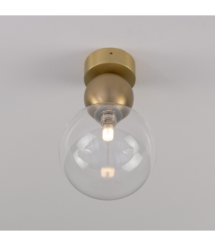 Helena Globe Ceiling Light Satin Brass Clear-4