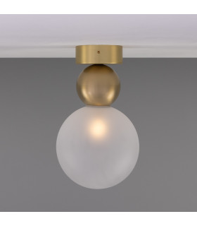 Helena Globe Ceiling Light Satin Brass Frosted-1