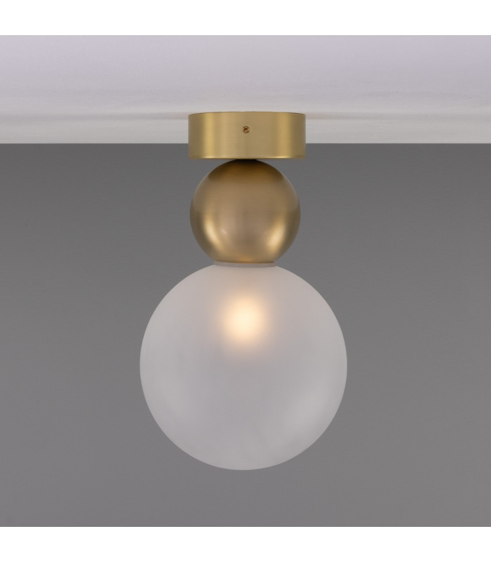 Helena Globe Ceiling Light Satin Brass Frosted-1