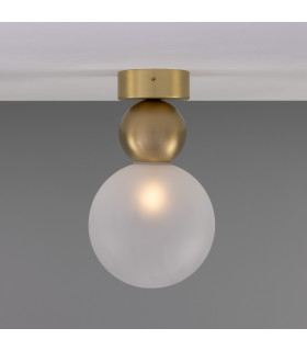Helena Globe Ceiling Light Satin Brass Frosted-2