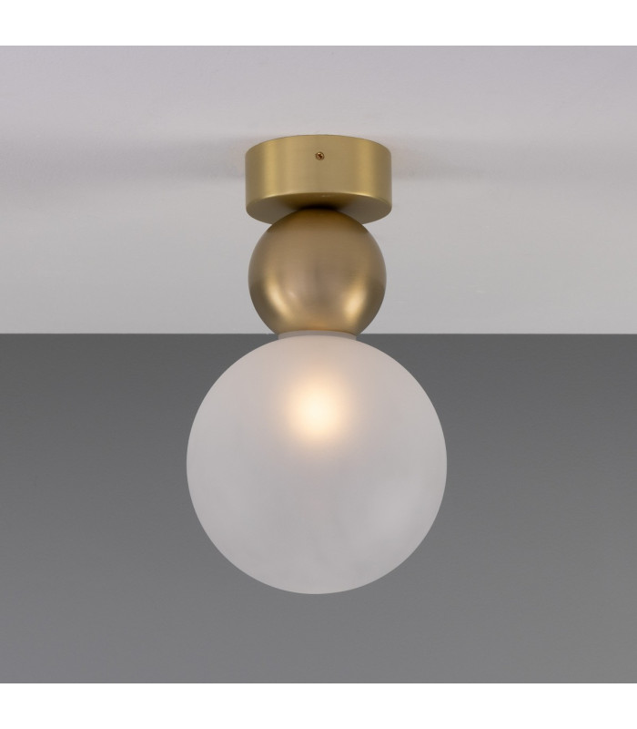 Helena Globe Ceiling Light Satin Brass Frosted-3