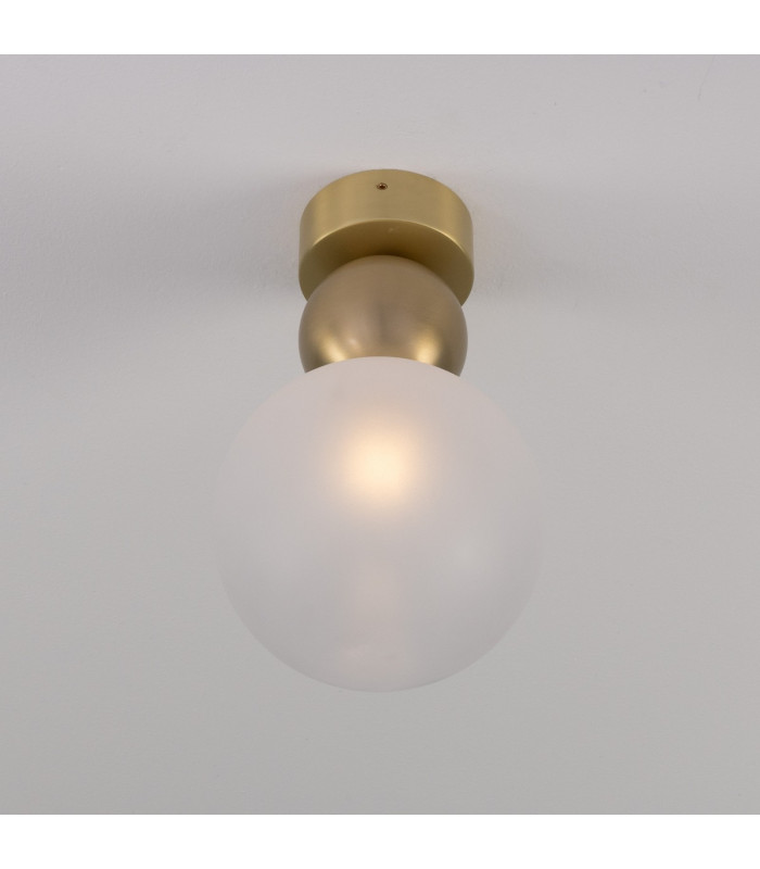 Helena Globe Ceiling Light Satin Brass Frosted-4