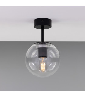 Venice Globe Ceiling/Globe Wall Light Matte Black Clear-1
