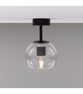 Venice Globe Ceiling/Globe Wall Light Matte Black Clear-2