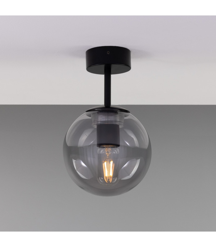 Venice Globe Ceiling/Globe Wall Light Matte Black Smoked-1