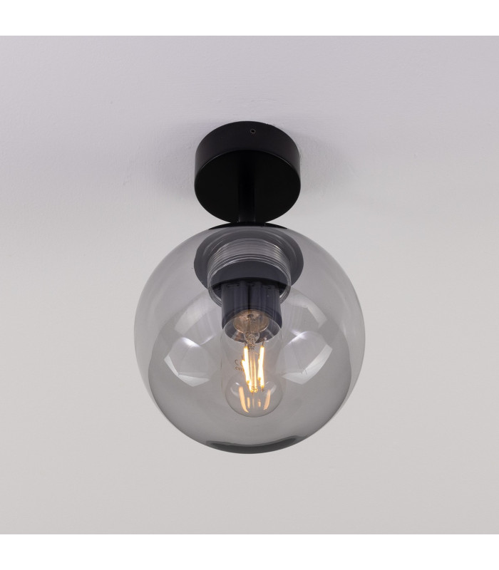 Venice Globe Ceiling/Globe Wall Light Matte Black Smoked-3