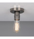 Devon Minimalist Brass Flush Ceiling Light Antique Silver