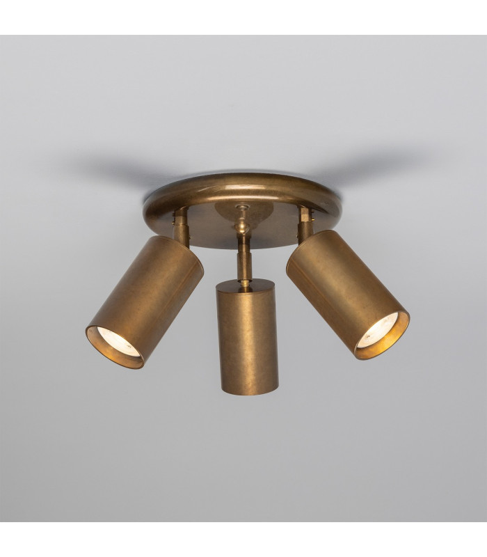Evanston Three Light Spotlight Antique Brass-2