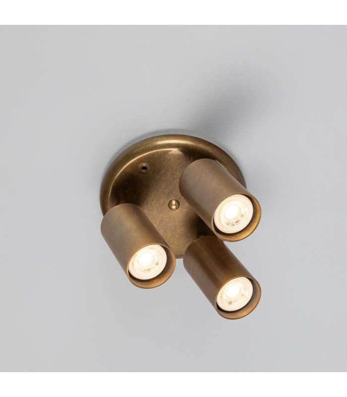 Evanston Three Light Spotlight Antique Brass-4
