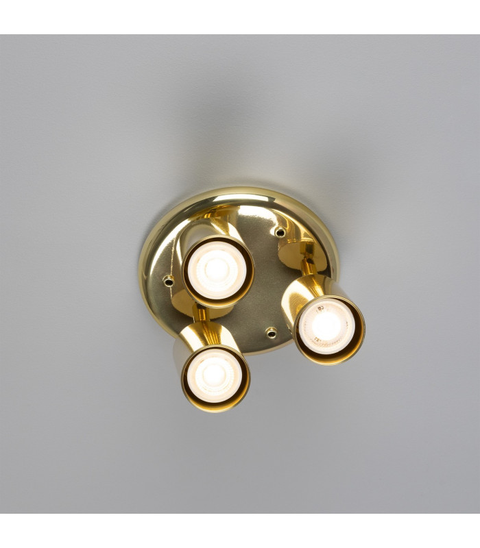 Evanston Three Light Spotlight Polished Brass-4