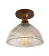 Erbil Prismatic Flush Ceiling Fitting Antique Brass-2