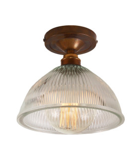 Erbil Prismatic Flush Ceiling Fitting Antique Brass-2