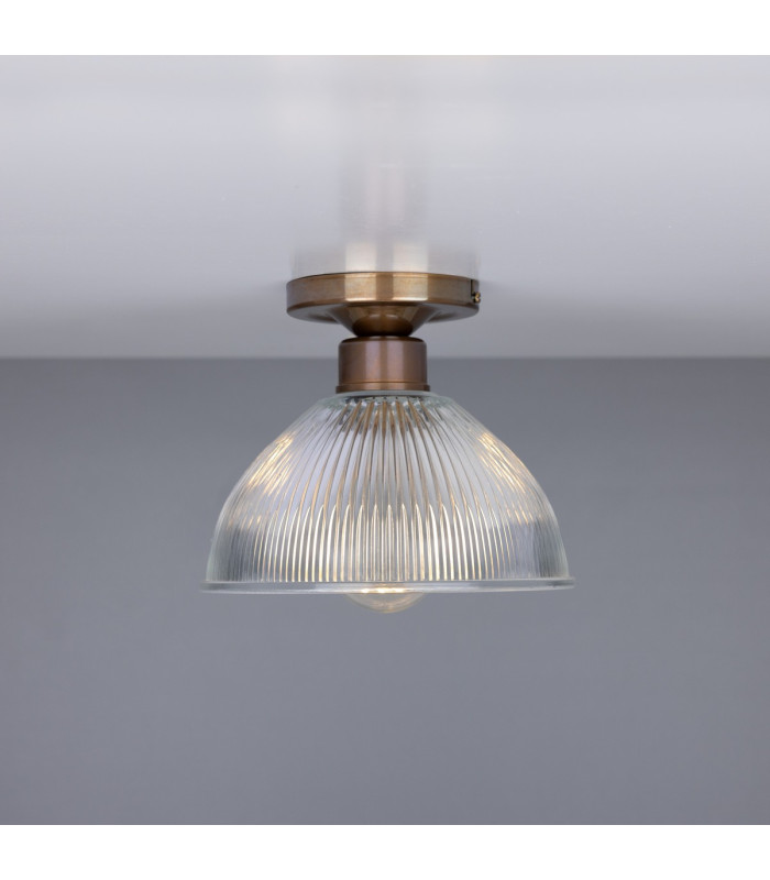 Erbil Prismatic Flush Ceiling Fitting Antique Brass-3