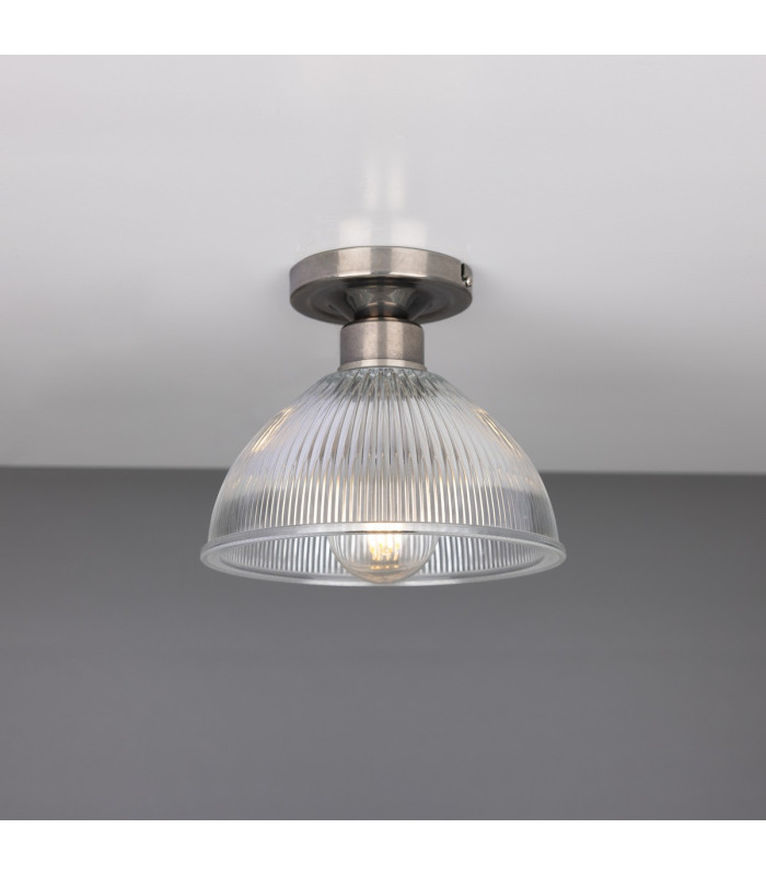 Erbil Prismatic Flush Ceiling Fitting Antique Silver-1