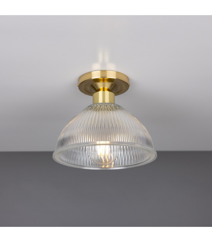 Erbil Prismatic Flush Ceiling Fitting Polished Brass-1