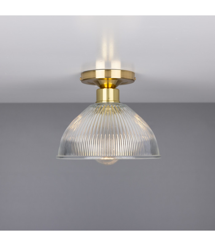 Erbil Prismatic Flush Ceiling Fitting Polished Brass-2