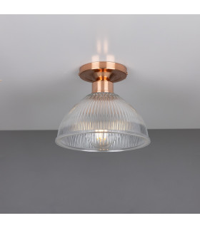 Erbil Prismatic Flush Ceiling Fitting Polished Copper-1