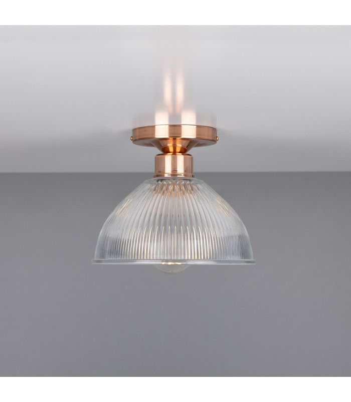 Erbil Prismatic Flush Ceiling Fitting Polished Copper-2