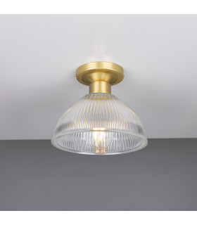 Erbil Prismatic Flush Ceiling Fitting Satin Brass-1