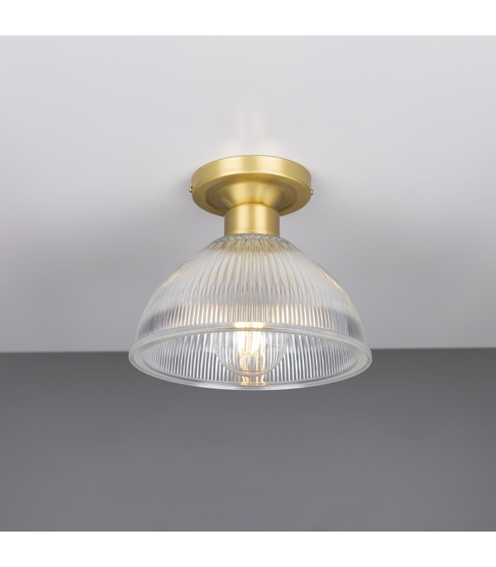 Erbil Prismatic Flush Ceiling Fitting Satin Brass-1