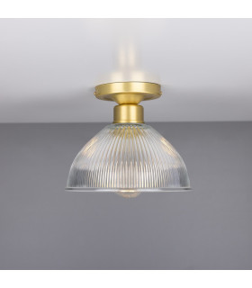 Erbil Prismatic Flush Ceiling Fitting Satin Brass-2